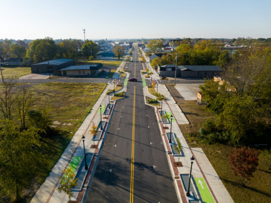 Street with bike lanes