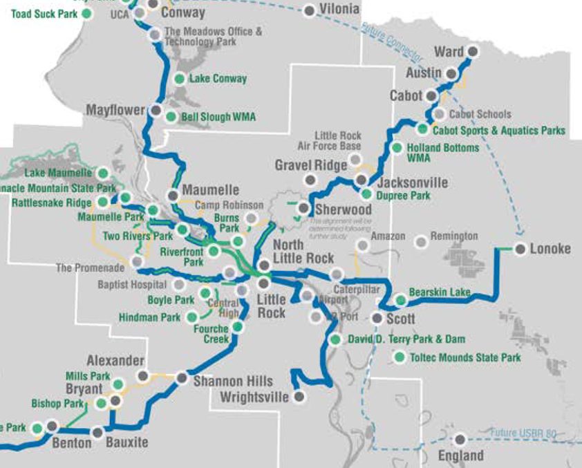 Central Arkansas Greenways Map Thumbnail