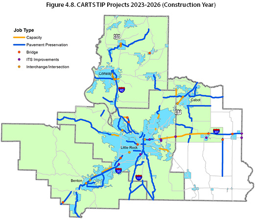 map of CARTS TIP projects 2023-2026
