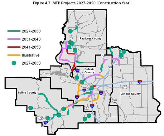map of MTP projects 2027-2050